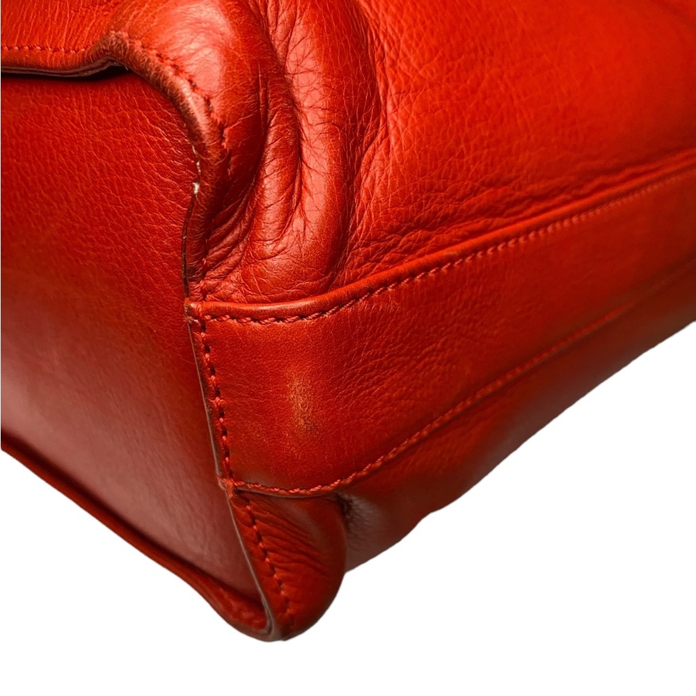 Bally Red/Black Leather Dual Hand with Turn-Lock Top Handle Tote - Picture 13 of 16